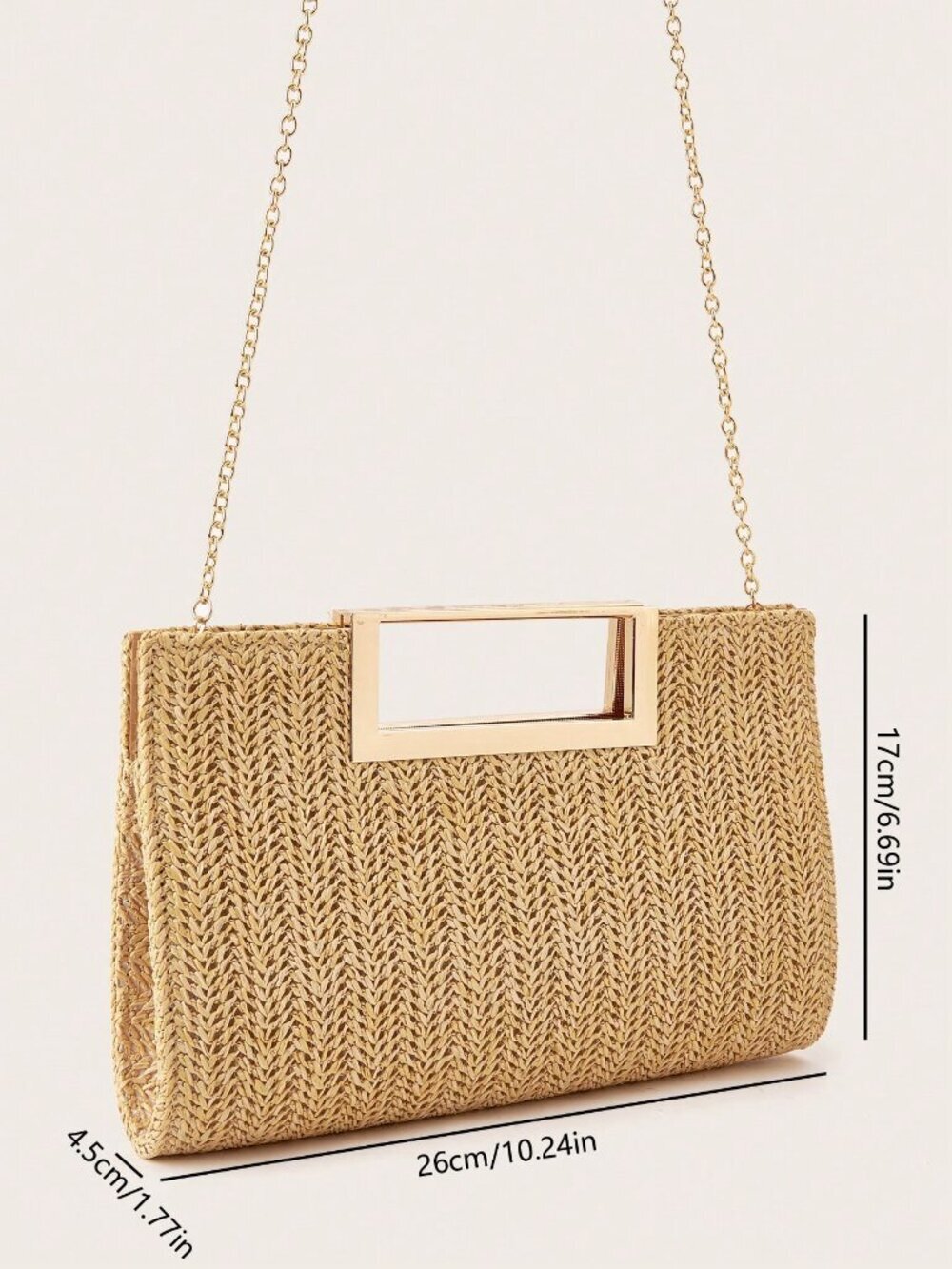 Khaki Vacation Women's Woven purse with strap - Picture 3 of 9